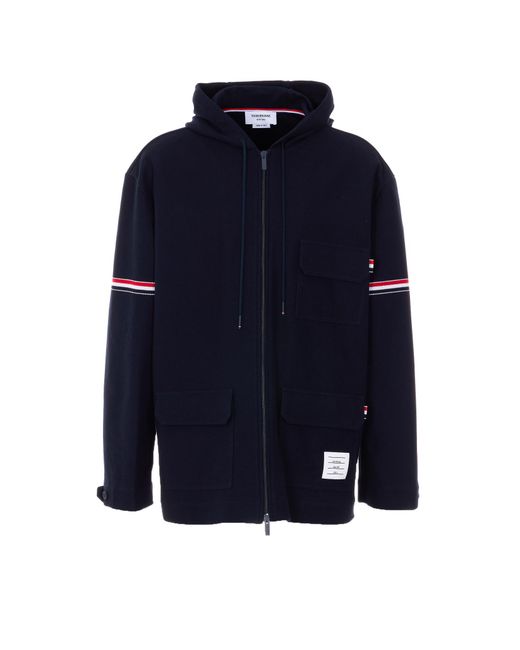 Thom Browne Blue Oversized Armband Parka for men