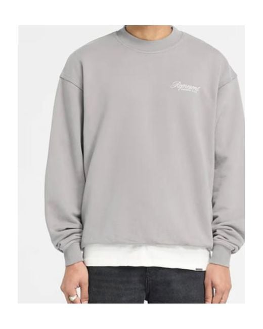 Represent Gray Logo Printed Crewneck Sweatshirt for men