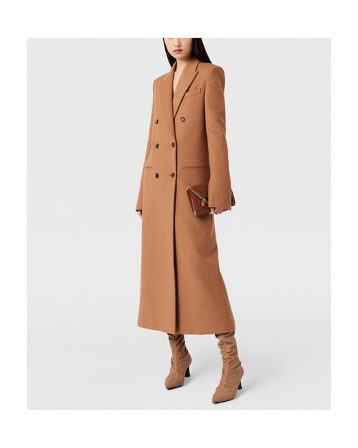 Stella McCartney Brown Double-Breasted Longline Coat