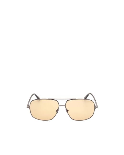 Tom Ford Natural Eyewear Tex Pilot Frame Sunglasses for men
