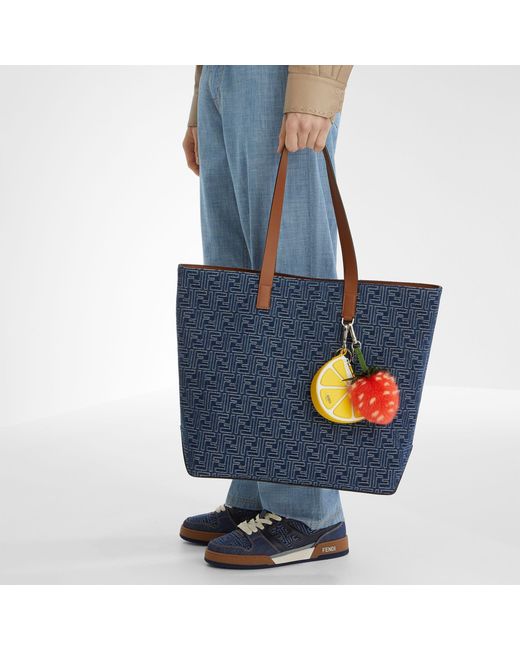 Fendi Blue Ff Jacquard Medium Tote Bag for men