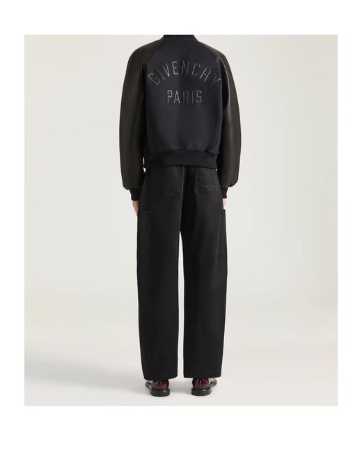 Givenchy Black Apos;S Mixed Material Wool And Leather Bomber Jacket for men