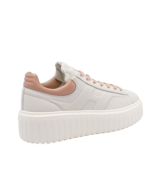 Hogan White Platform Low-Top Sneakers