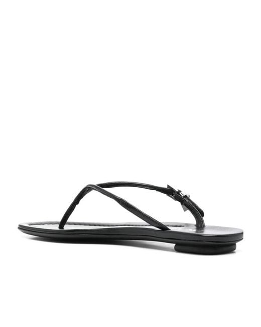 Prada Brown Triangle-Logo Thong Slides