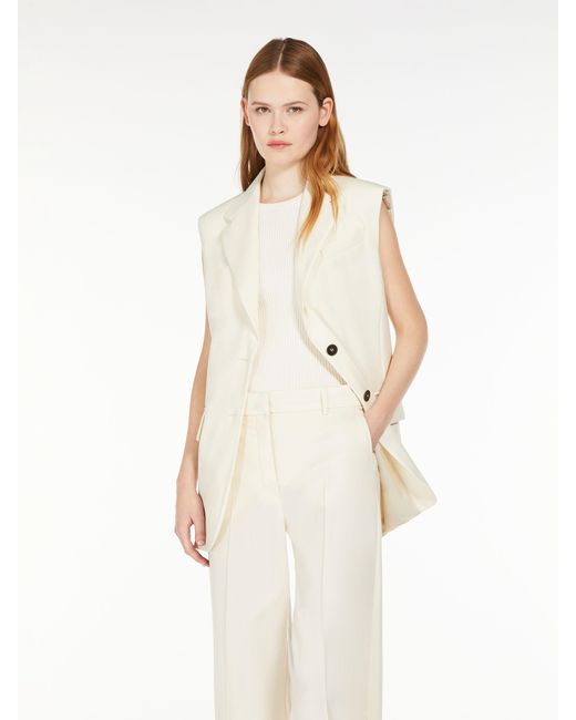 Weekend by Maxmara White Single-Breasted Sleeveless Gilet