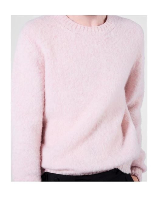 Prada Pink Long Sleeved Crewneck Jumper for men