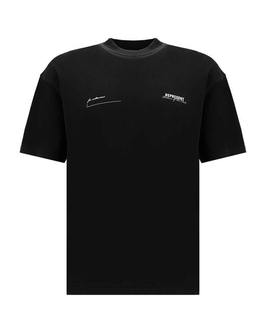 Represent Black Patron Of The Club Cotton T-Shirt for men