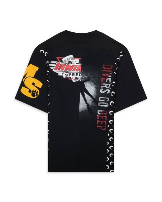 MARINE SERRE Black Logo Printed T-Shirt for men