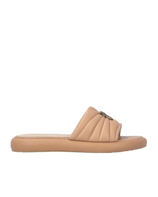 Pinko Brown Fiona 03 Logo Appliqué Slippers