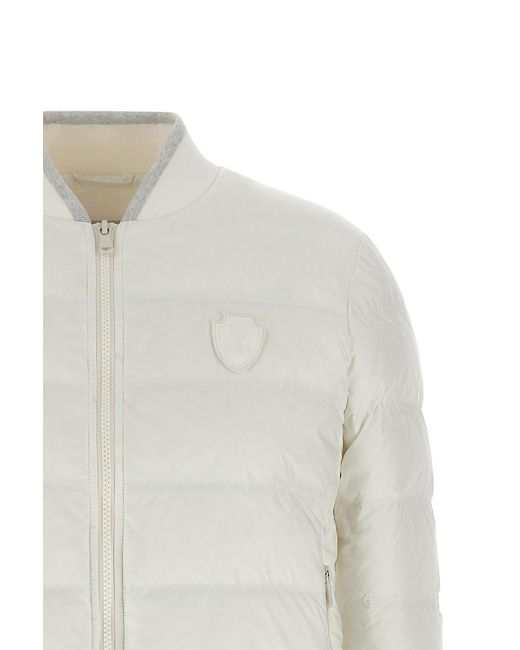 Brunello Cucinelli White Quilted Down Jacket