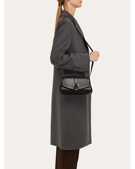 Ferragamo Black Ferragamo Front Flap Crossbody Bag