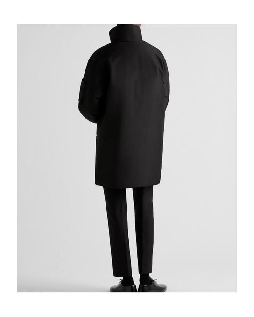 Prada Black High Neck Buttoned Coat for men