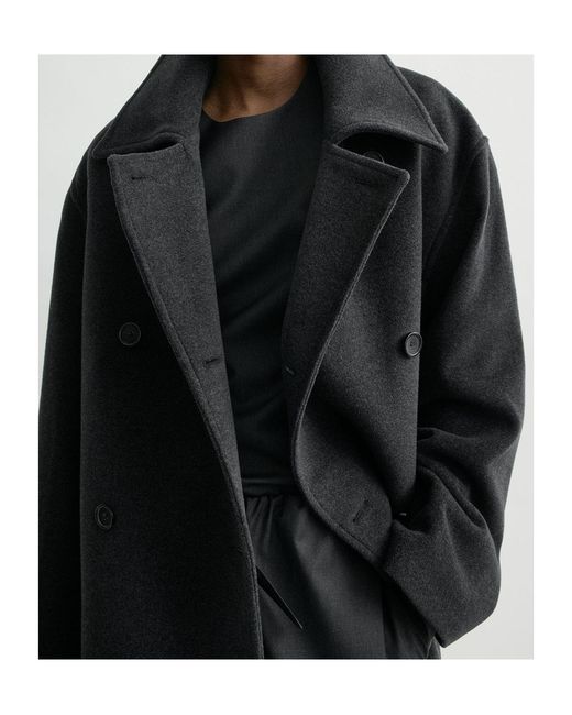Totême  Black Double-Breasted Coat