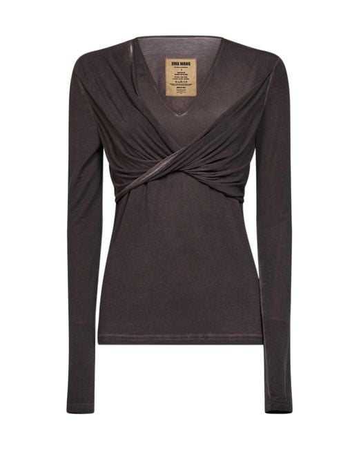 Uma Wang Black Long-Sleeve Knit Top