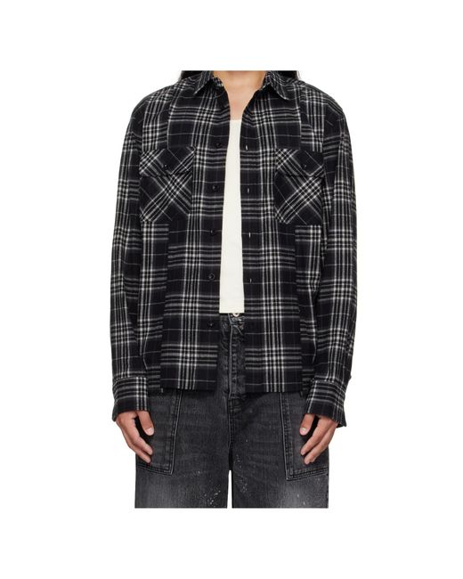 Sacai Black Plaid Shirt for men
