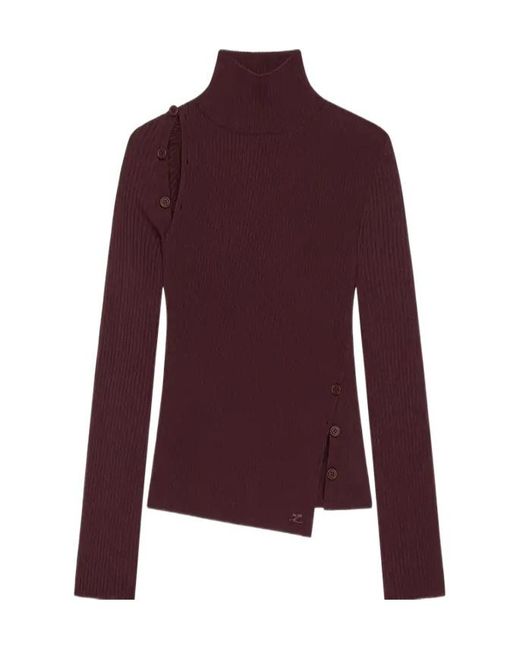 Courreges Purple Courrèges Oblique Butonned Jumper