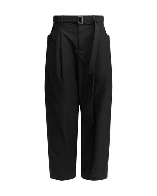Sacai Black 'Typewriter' Parachute Pants for men