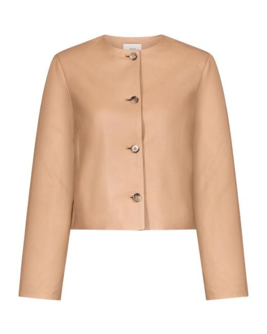 Loulou de Saison Natural Raho Button Leather Jacket