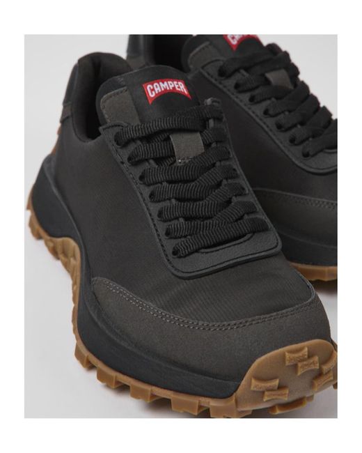 Camper Black Drift Trail Logo-Patch Sneakers