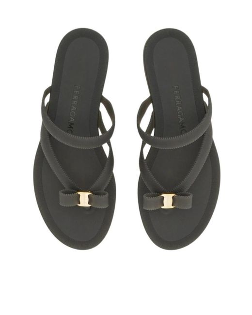 Ferragamo White Vara Bow Jelly Thong Sandal