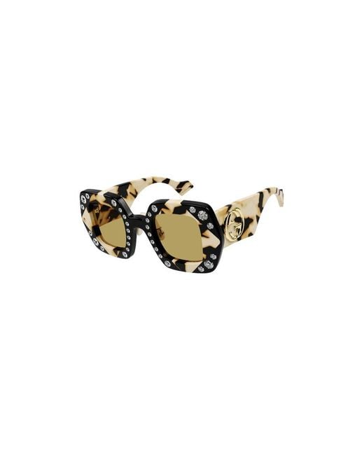 Gucci Black Eyewear Geometric Frame Sunglasses