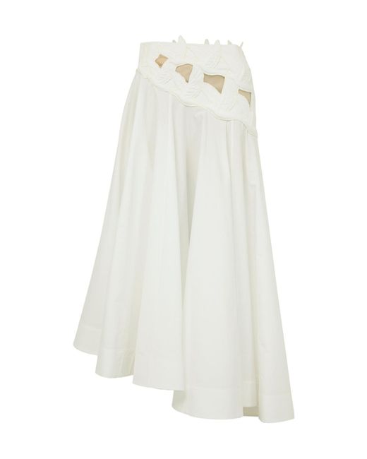Zimmermann White Applique Maxi Skirt