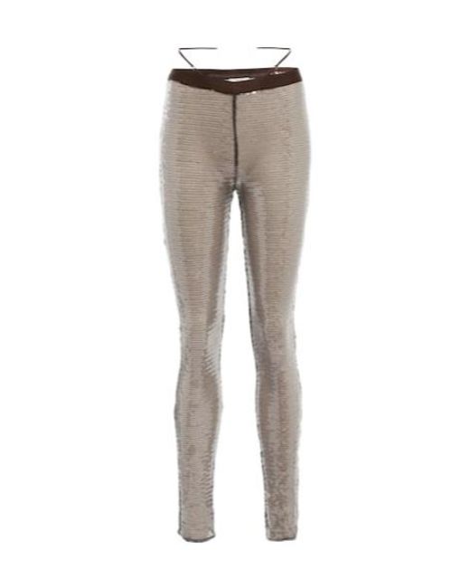 Nensi Dojaka Gray Sequined Leggings
