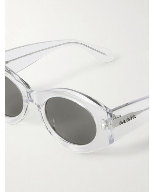 Alaïa White Alaïa Cat Eye Frame Sunglasses