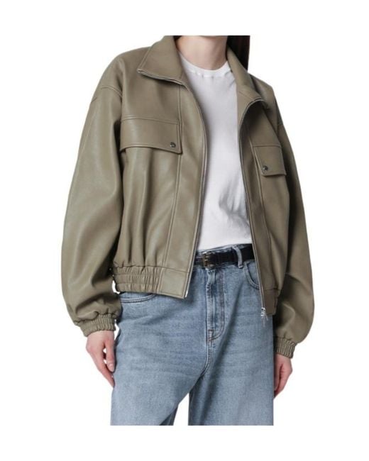 Frankie Shop Gray Long-Sleeve Bomber Jacket