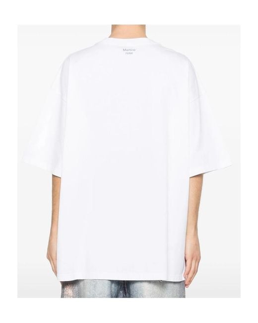Martine Rose White Graphic Print Crewneck T-Shirt for men