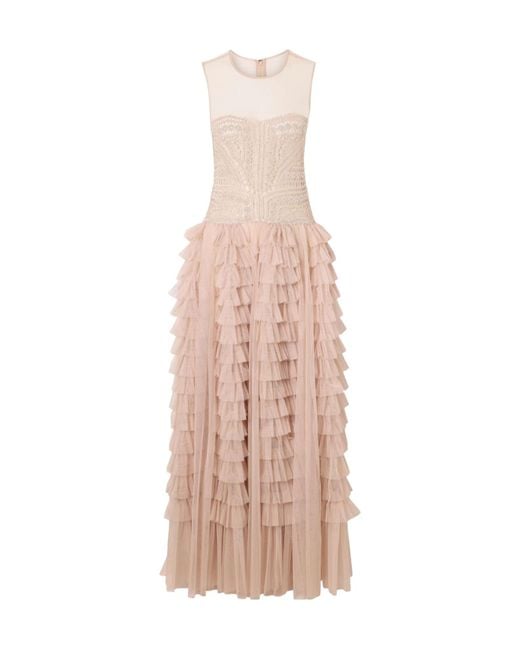 Ulla Johnson Pink Crochet And Tulle Gown