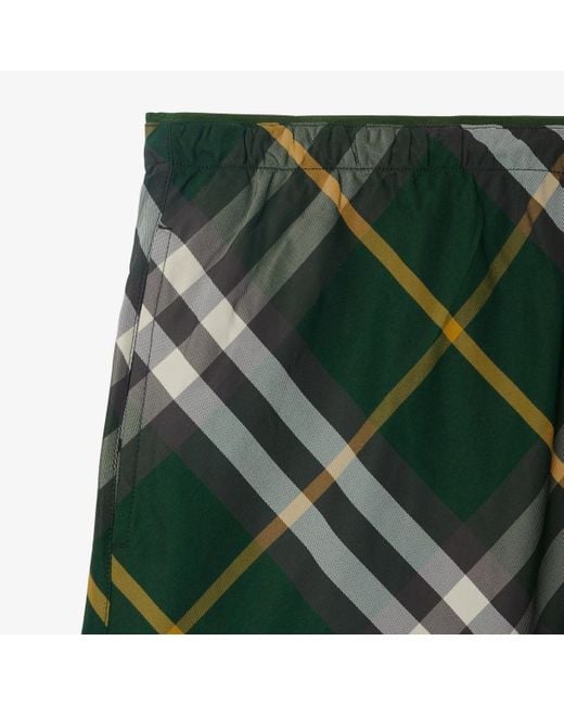 Burberry Green Check Motif Swim Shorts for men