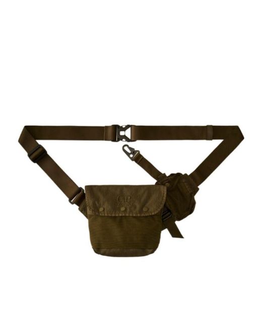 C P Company Natural Panama-R Logo-Embroidered Belt Bag for men