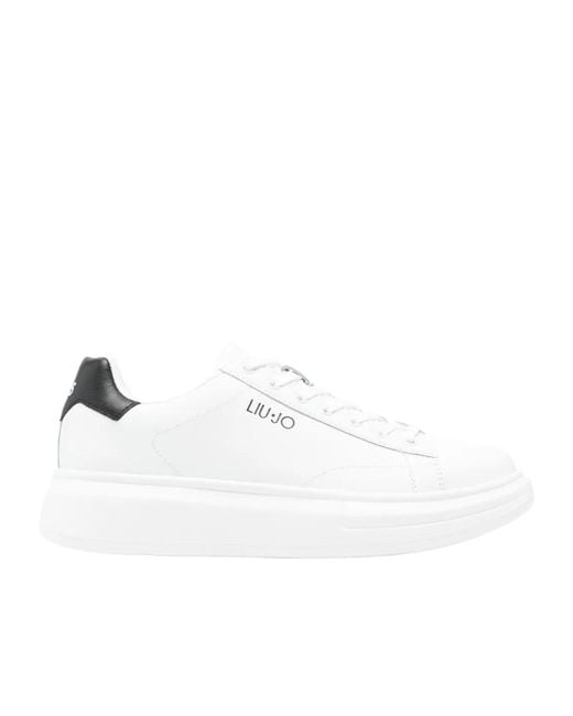 Liu Jo White Leather Platform Sneakers for men