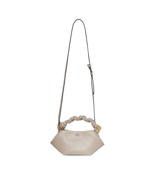 Ganni Metallic Bou Mini Braided Handbag