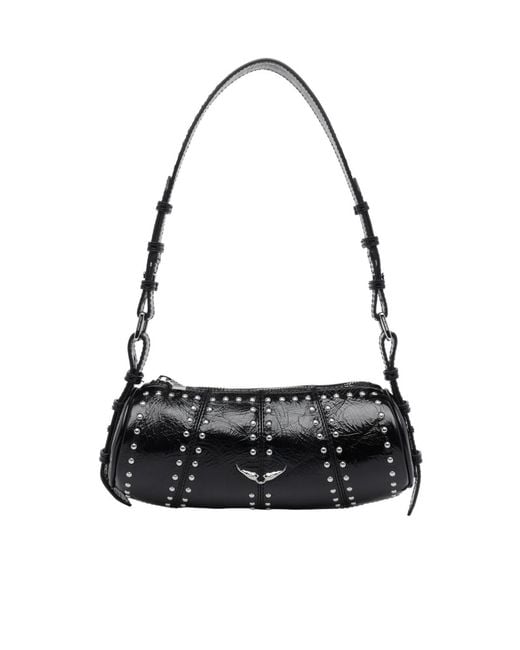 Zadig & Voltaire Black Le Roudoudou Studded Zipped Shoulder Bag