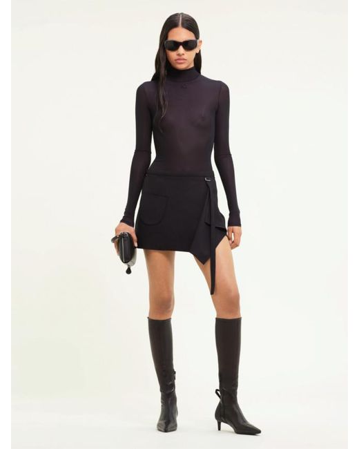 Courreges Black Courrèges Second Skin Mockneck Top