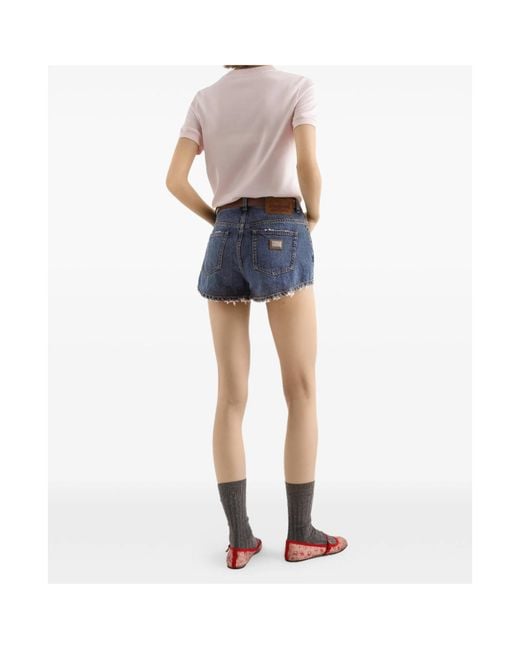 Dolce & Gabbana Blue High-Rise Denim Shorts