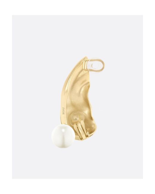 Dior White Logo Earrings
