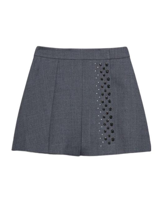 MAX&Co. Gray Rhinestone Mini Skirt
