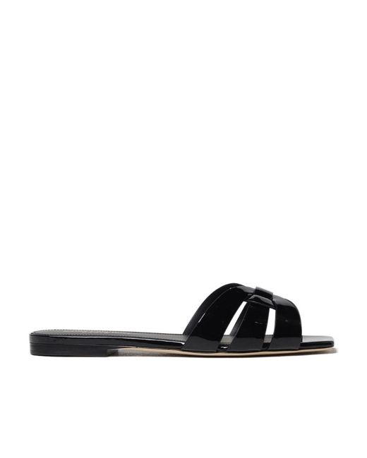 Saint Laurent Black Logo Detail Sandals