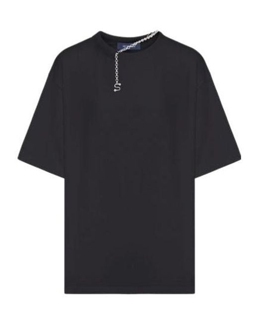 Sportmax Black Oblato Chain Detailed Crewneck T-Shirt