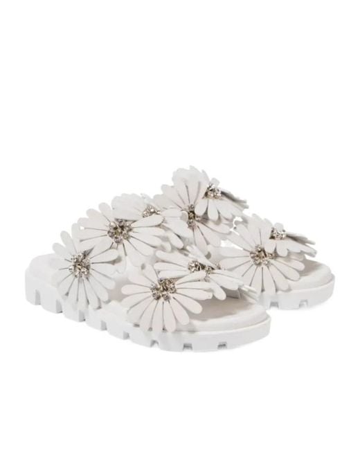 Christian Louboutin White Flora Cool Slides