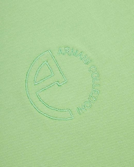Armani Collezioni Green Logo Embroidered Polo Shirt for men