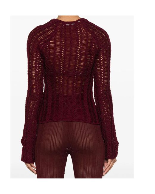 Séfr Red Open-Knit Sweater