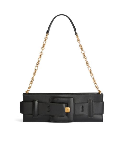 Balmain Black Anthem Smooth Leather Clutch