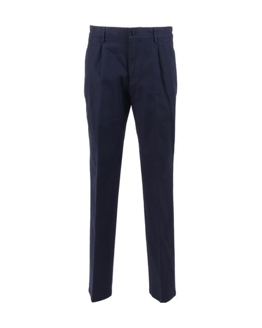 Aspesi Blue Straight-Leg Tailored Trousers