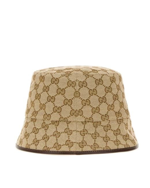 Gucci Natural Gg Monogrammed Bucket Hat