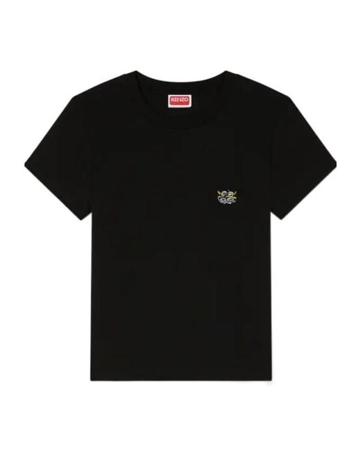 KENZO Black Gots Wild Tiger Printed Crewneck T-Shirt