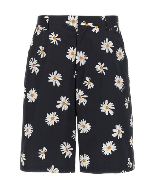 Moschino Blue Floral Printed Knee-Length Shorts for men